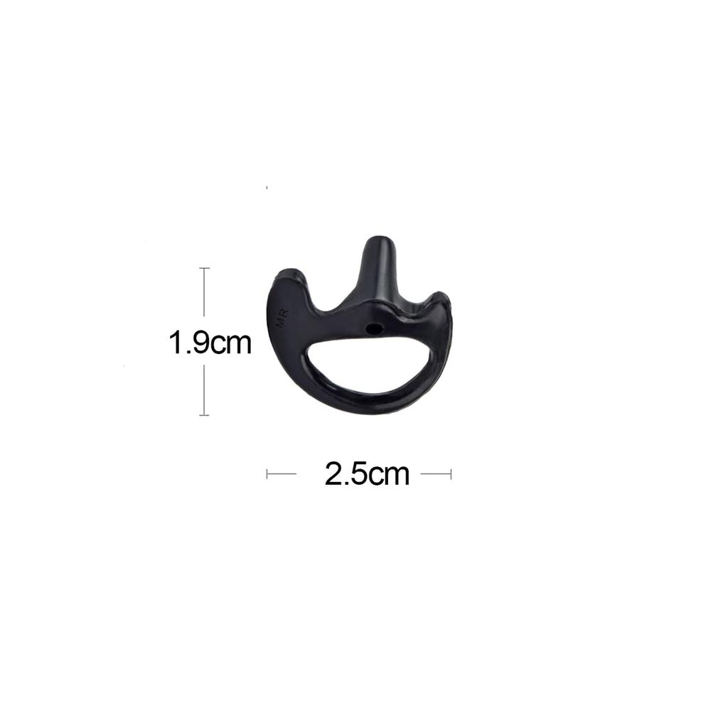 Silicone Ear Molds for Air Tube Intercom Earphones, Medium Size, Right and Left Ear (Set of 6), Black