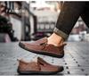 Men's Casual Retro Microfiber Leather Stitching Shoes with Zipper