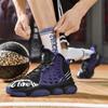 Spring and Autumn large size high-top actual basketball shoes men's outdoor sports running shoes lace-up color matching thick-soled heightening shoes