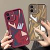 For iPhone 16 Pro Max 15 Pro 14 Plus 13 12 11 XS XR 8 7 Case Shell Geometry Print TPU Soft Shockproof Matte Phone Cover