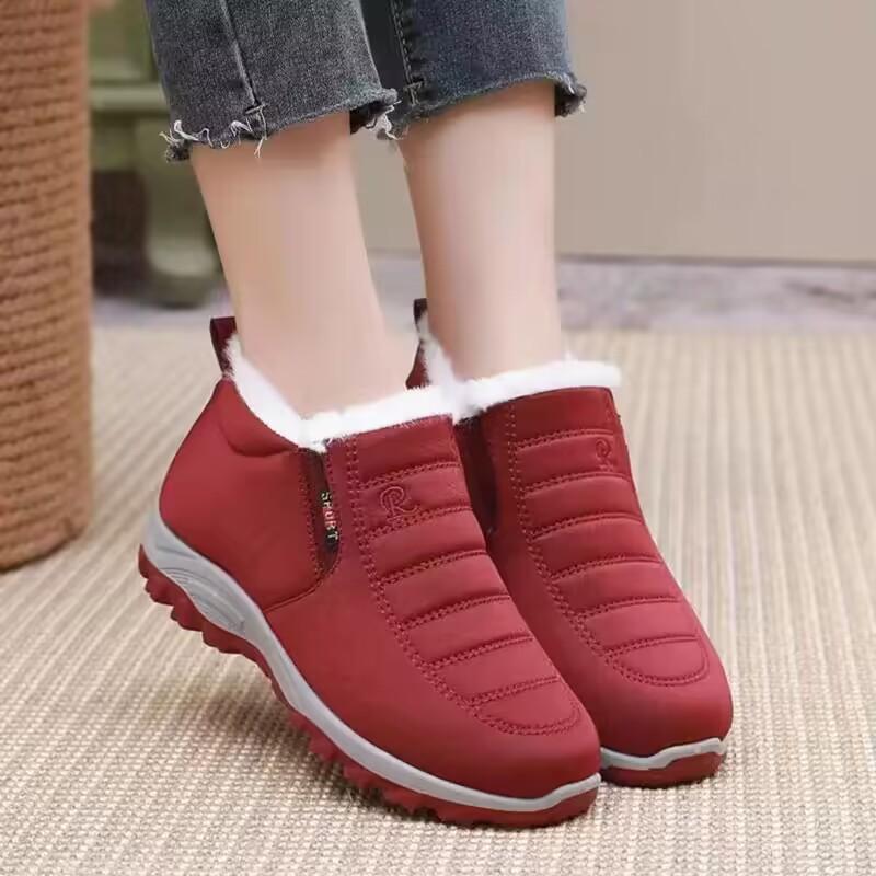 Winter new cotton shoes men's and women's same wool snow boots piled thickened dad shoes soft sole warm mom shoes