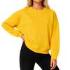 Women's Loose Comfortable Casual And Fashionable Round Neck Threaded Sleeves Solid Color Long Sleeved Sweatshirt