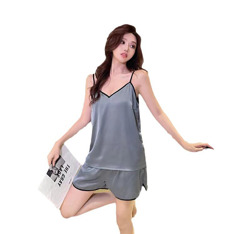Luxury Women's Summer Satin V-neck Camisole Shorts Pajama Set