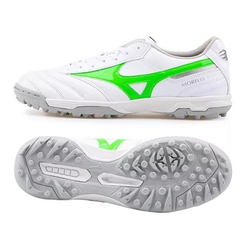 Mizuno MORELIA 2 TF Rubber Broken Studs Cushioning Soccer Shoes Unisex White Green Mizuno P1GD251437