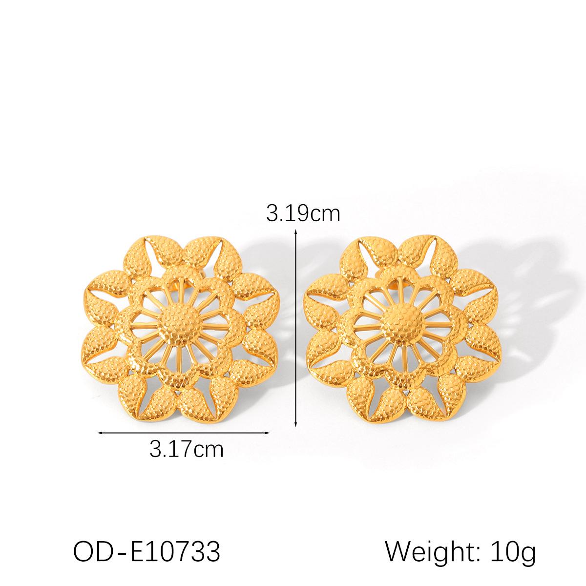 

Новые серьги-подсолнухи из титановой стали для женщин, модные ретро-украшения высокого класса с золотым покрытием из нержавеющей стали, подарок