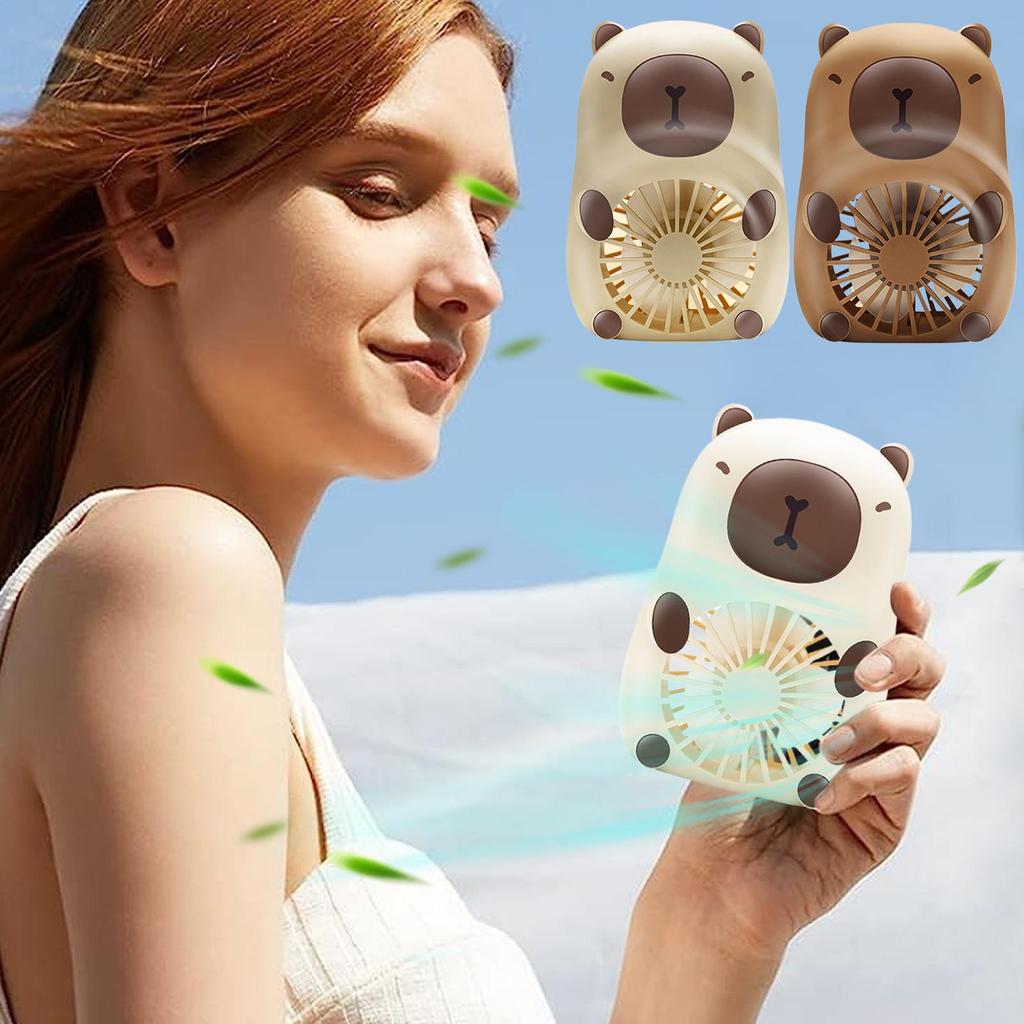 Animal Fan Handheld Electric Capybara Fan USB Charging 3-Speed Air Coolers Personal Cooling Devices Handheld Desktop Mini Fan