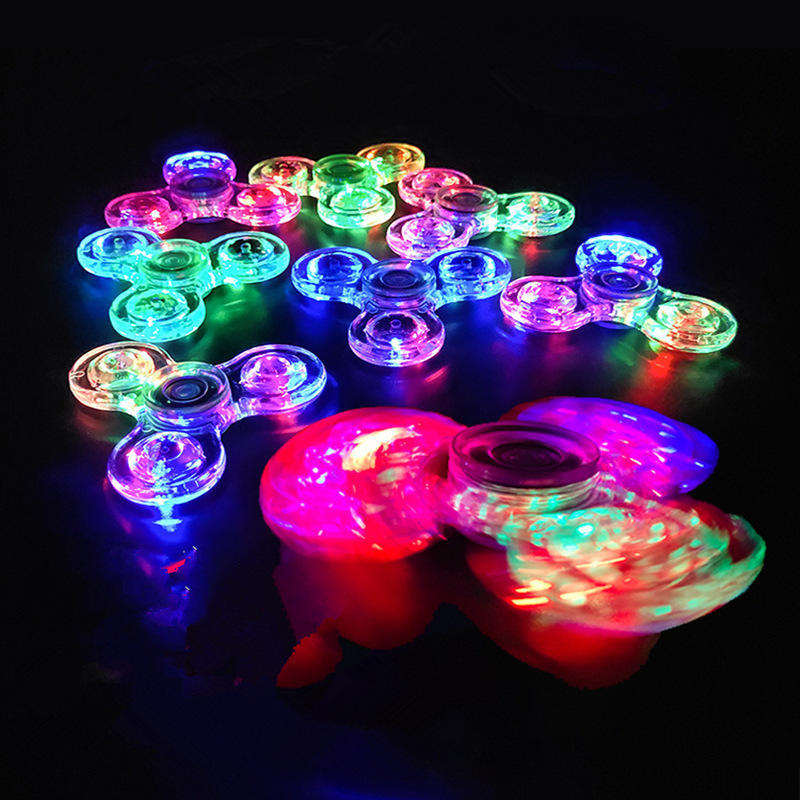 LED Fidget Spinner Custom Logo Light Fidget Finger Toy Hand Spinner Stress Reduction Anxiety Relief Hand Spinner for Children