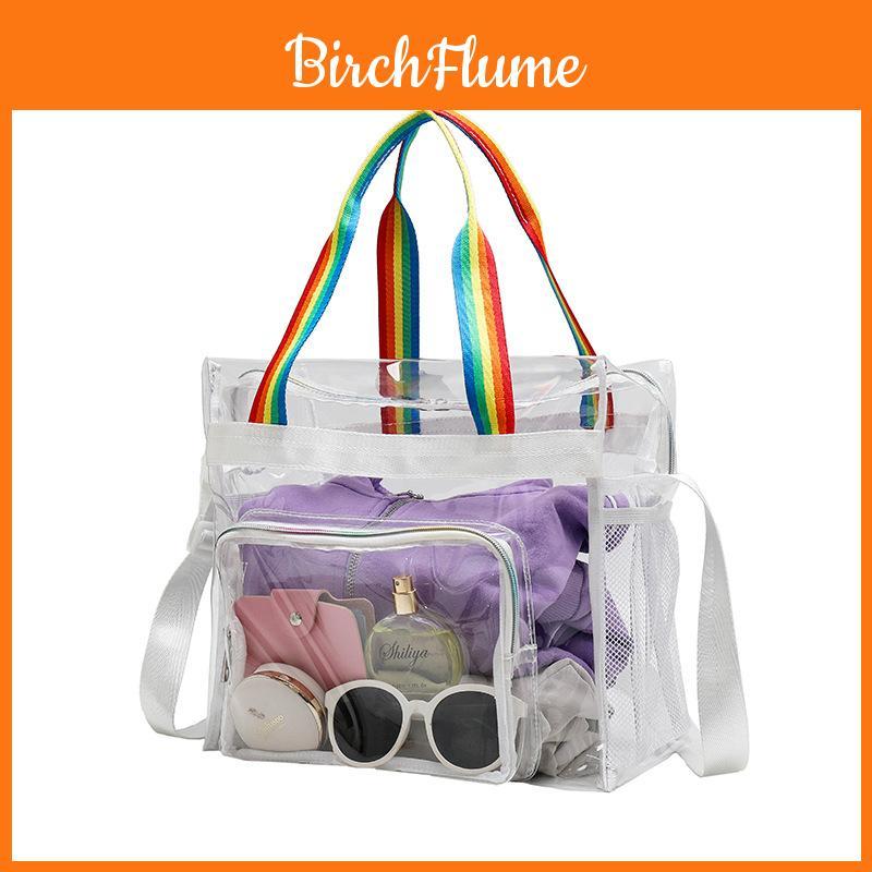 Pvc Transparent Tote Bag With Large Capacity For Beach And Gym Use In Cross Border Style