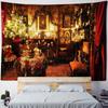 Christmas Scene Tapestry Wall Hanging Christmas Tree Fireplace Santa Claus Home Decoration Bohemian Hippie Printed Cloth