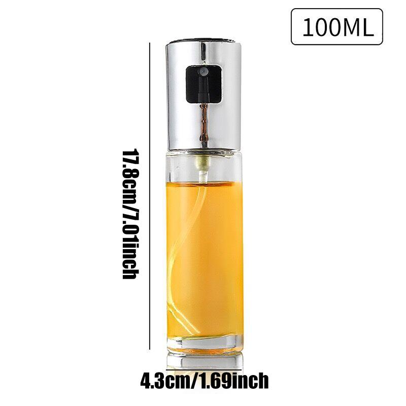 100ml Stainless Steel Olive Oil Sprayer With Dustproof Nozzle For Kitchen High Sealing Glass Bottle For Easy Use And Storage