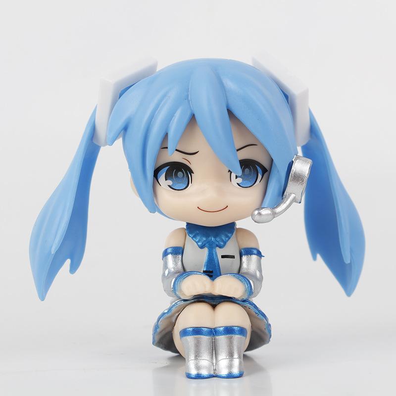 New 5pcs/set Hatsune Miku Q Version Sitting Posture Kawaii Birthday Gift Anime Girl Figures Super Cute Unique Kids Toys