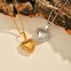 Cubic Zirconia Heart Locket Necklace for Women, Stainless Steel Openable Love Shape Pendant,18k Gold Plated Birthday Gifts