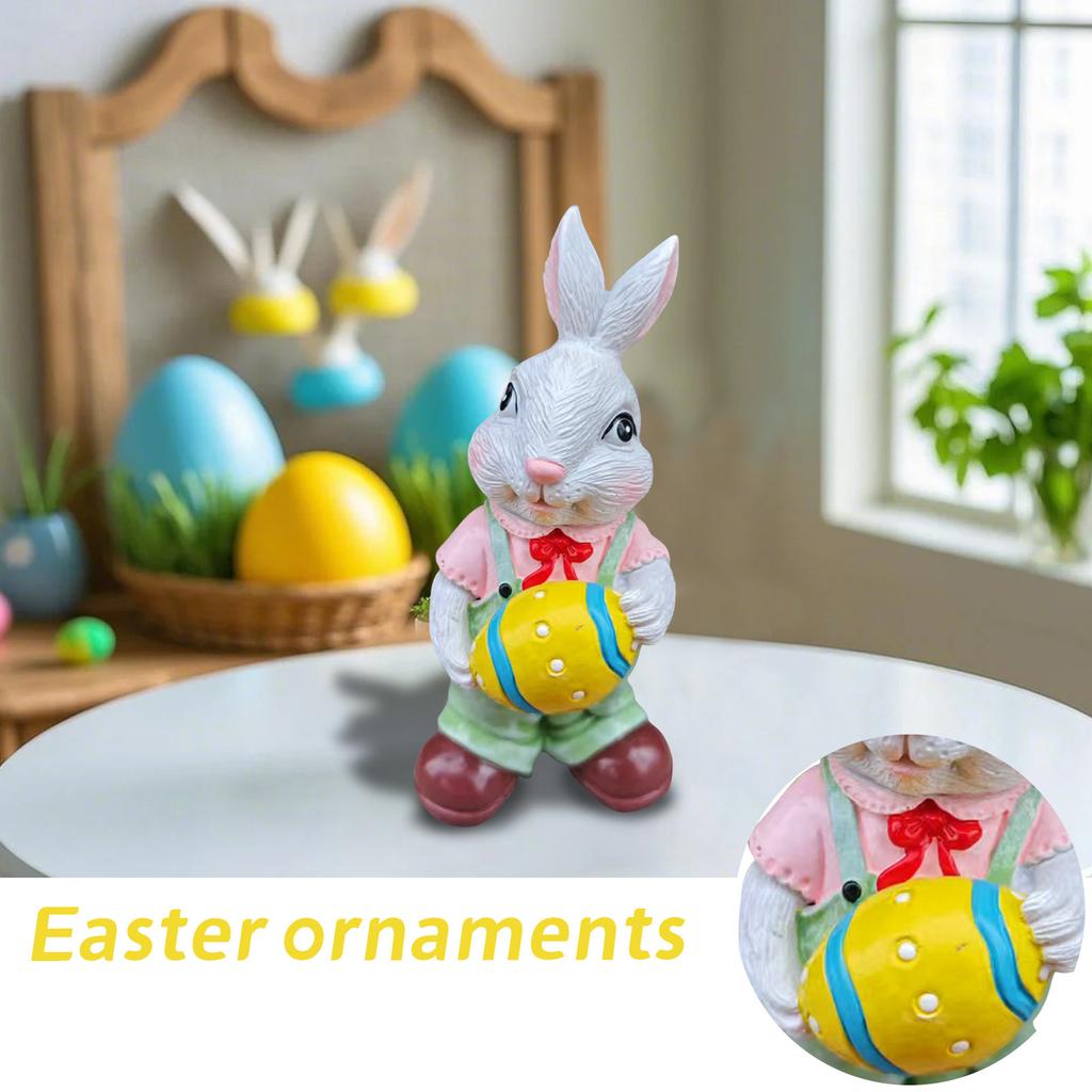 4,7 Zoll Harz Hase Dekoration Frühling Ostern Dekorative Figurine Desktop Ornamente Für Party Home Festival Niedlichen Hase Ostern Geschenk