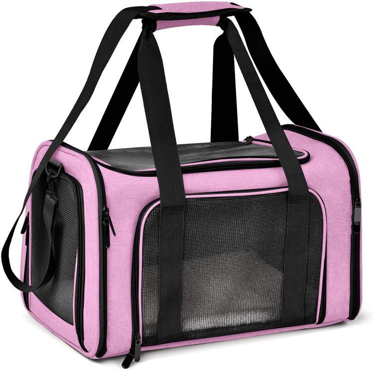 Pvc Pet Carrier Bag With Breathable Mesh Expandable Foldable For Cats And Dogs