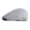 British Retro Faux Linen Flat Cap for Men Women Vintage Adjustable Beret Newsboy Hat Casual Breathable Peaked Forward Cap Korean Style