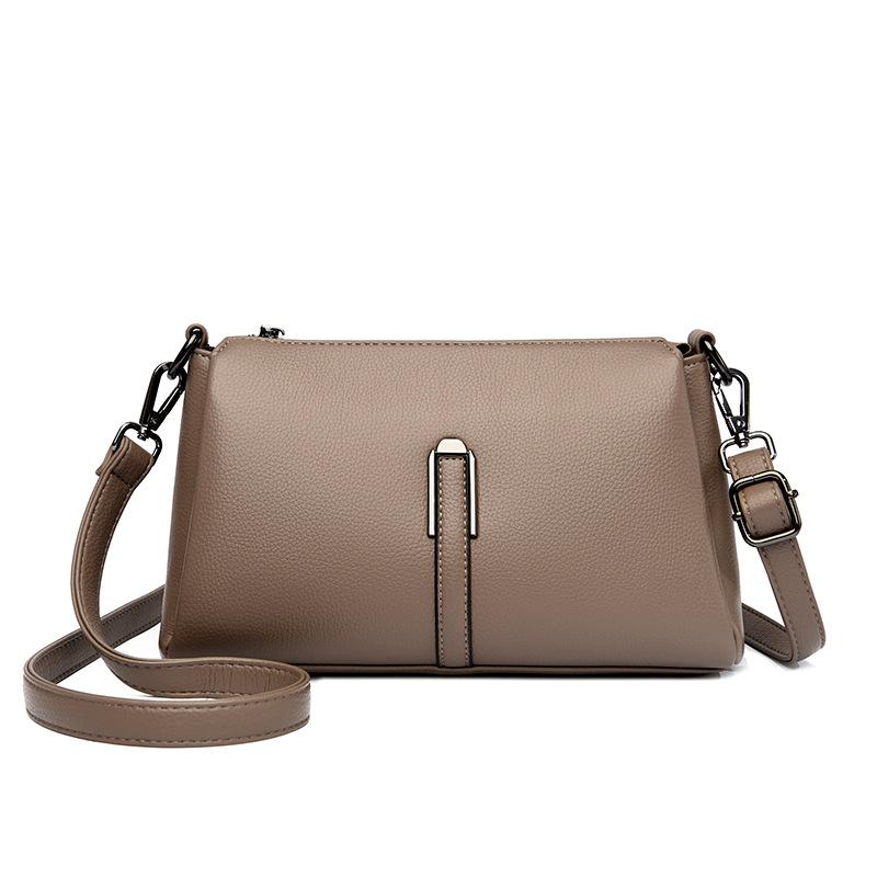 Bag women's bag 2025 new soft leather shoulder armpit bag versatile multi-layer large-capacity middle-aged mother messenger bag