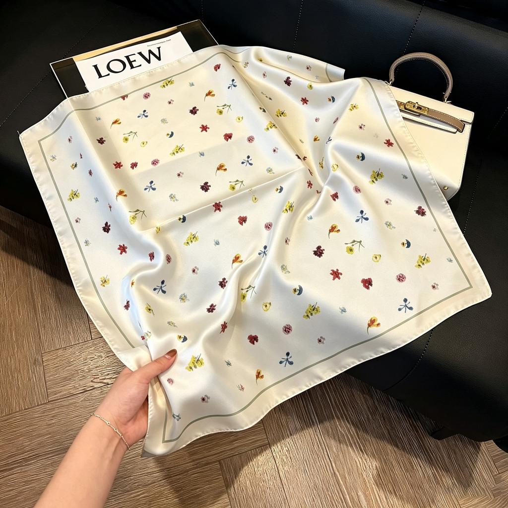 Hong Kong style burgundy printing waist silk scarf belt jeans waist accessories new square scarf fart curtain waist seal