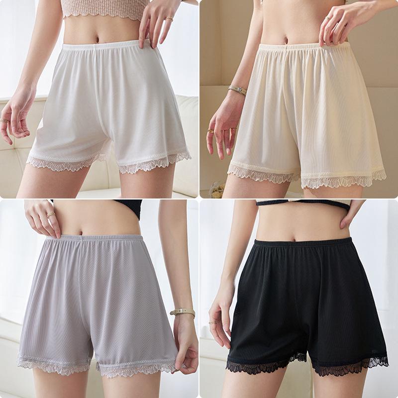 Women's Ice Silk Safety Shorts: Loose, Anti-Exposure, Summer Thin Style, Plus Size, Outdoor Wear, Base Layer.