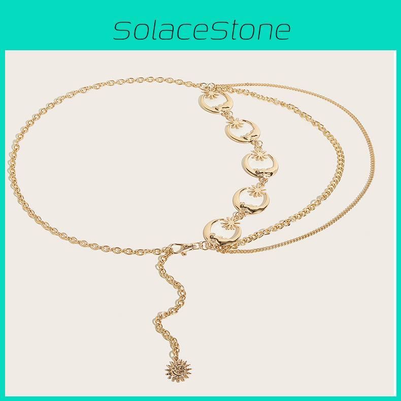 Waist Moon Chain Two Layers Of Chains Versatile Accessories For Clothing Women