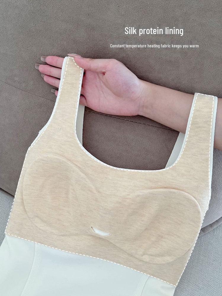 Kašmírově hedvábná bezešvá dámská zeštíhlující vesta s pevnými košíčky