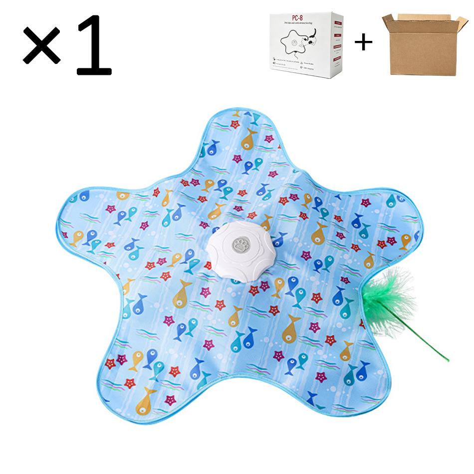 Hot Cat Toys Interactive Hide and Seek Cat Toy Motion Activated Moving Toy with Squeaky Concealed Feather Kitten Teaser with box