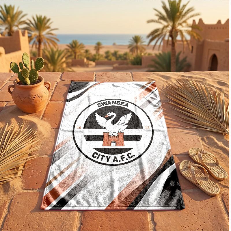 Asciugamano da Spiaggia Morbido Asciugatura Rapida Tema Swansea City?Asciugamano Asciutto Per Vacanze Estive Al Mare Nuoto