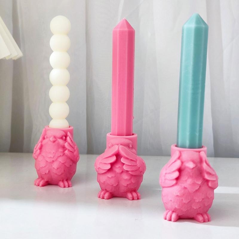 Round Silicone Candlestick Mold Portable Accessory for Making Unique Home Decoration for Column Candle and Tealights