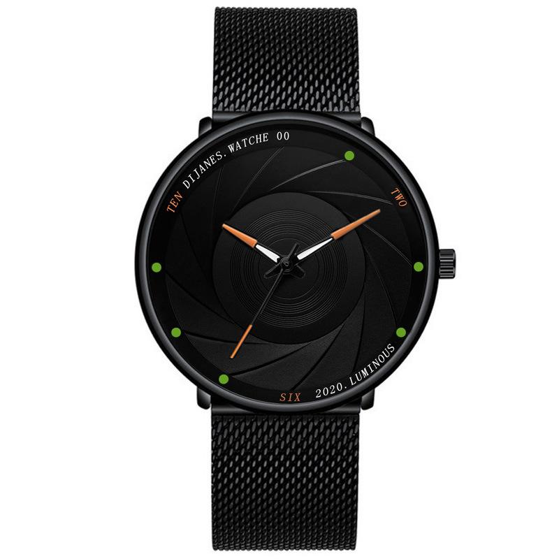 DIJANES Fashion Men's Mesh Watch, Men's Business Belt Quartz Student Watch