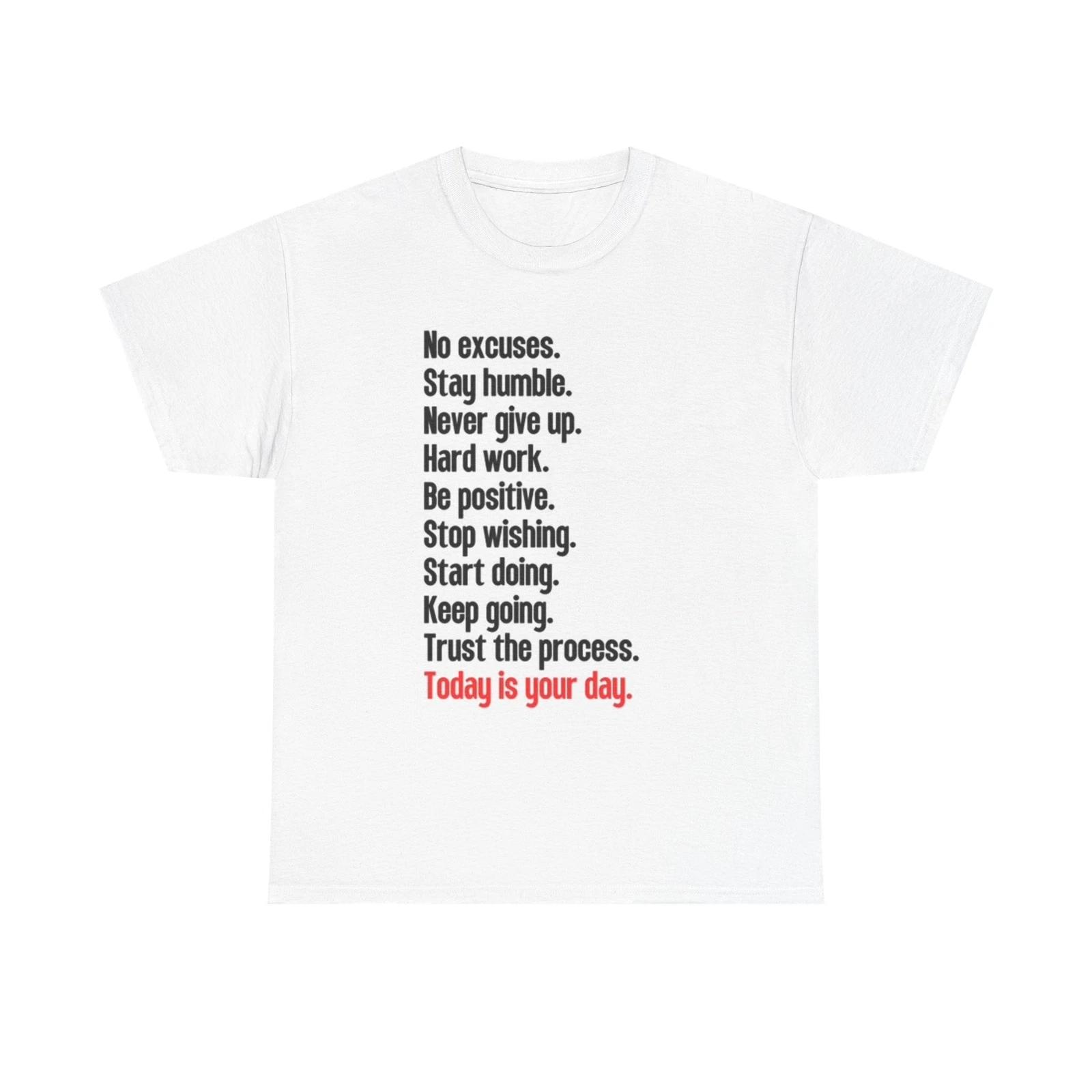 Men s and Women s T-shirts No Excuses Graphic XS