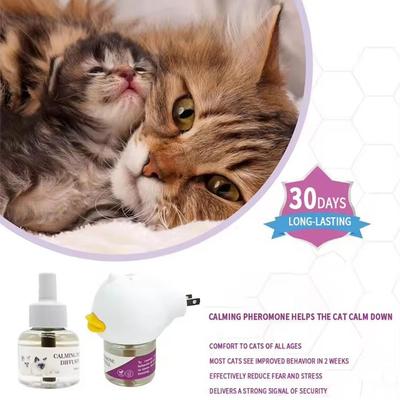 Difuzor de feromoni pentru pisici Feromoni pentru pisici Plug-in Relaxante Kit de pornire Reumplere pentru 30 de zile Spray calmant pentru o casă calmă și relaxantă Interior