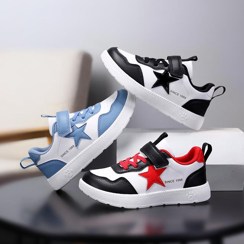 2026 Kids' Leather Sports Shoes: Boys' Wide-Fit & Girls' Casual Sneakers for Spring/Autumn