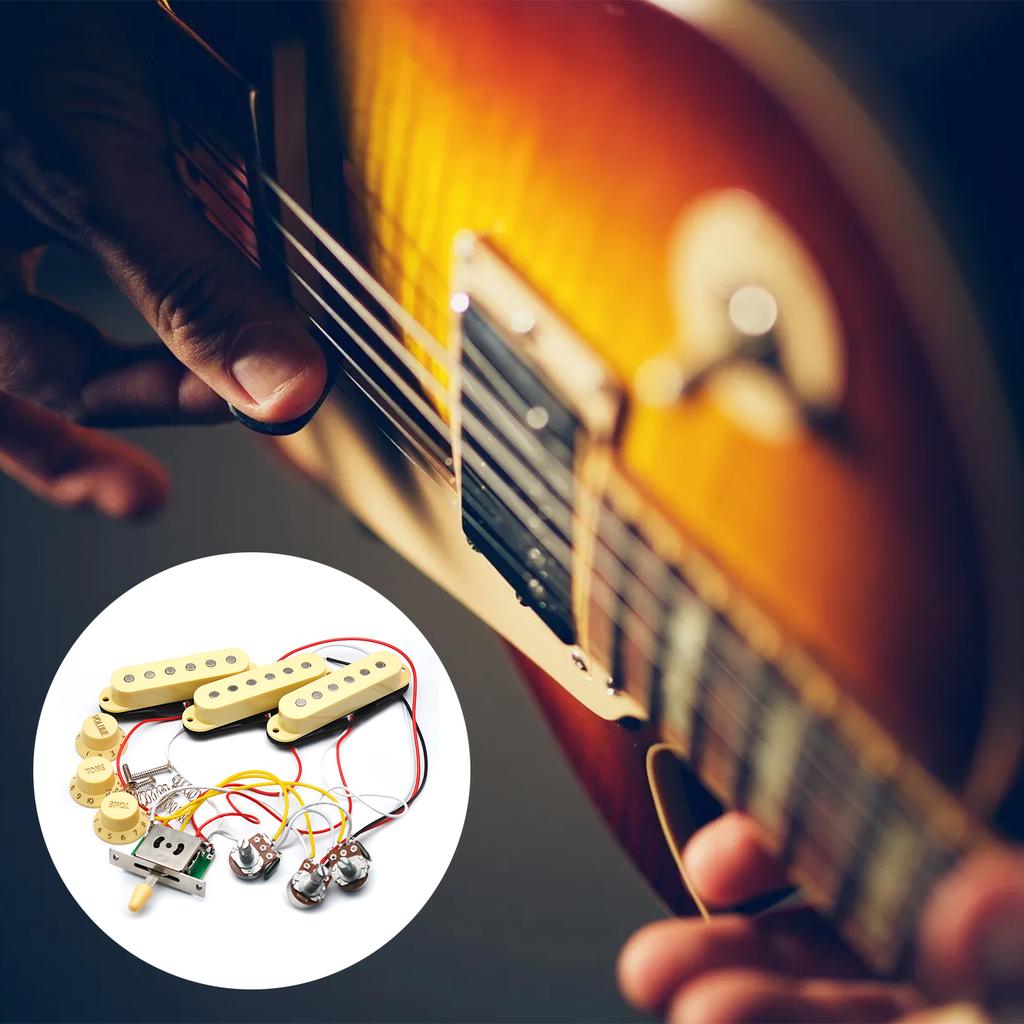 Vorverdrahteter Gitarren-Kabelbaum Elektrogitarre Tonabnehmer Verkabelung 5-Wege-Schalter 2T1V Regler Tonabnehmer für Elektrogitarren