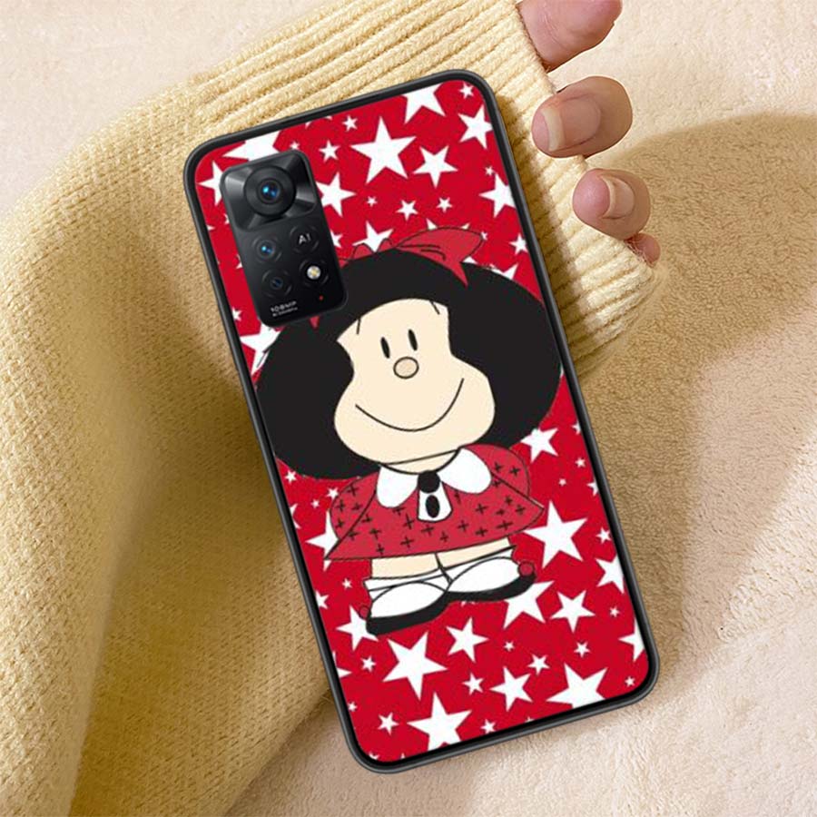 Mafalda Cartoon Phone Case For Redmi 13C 14C Note 14 13 Pro Plus 5G Clear Capa 12 12C 10A 10C 10 9A 9C 9T 9 8 Pro Cover TPU Shel