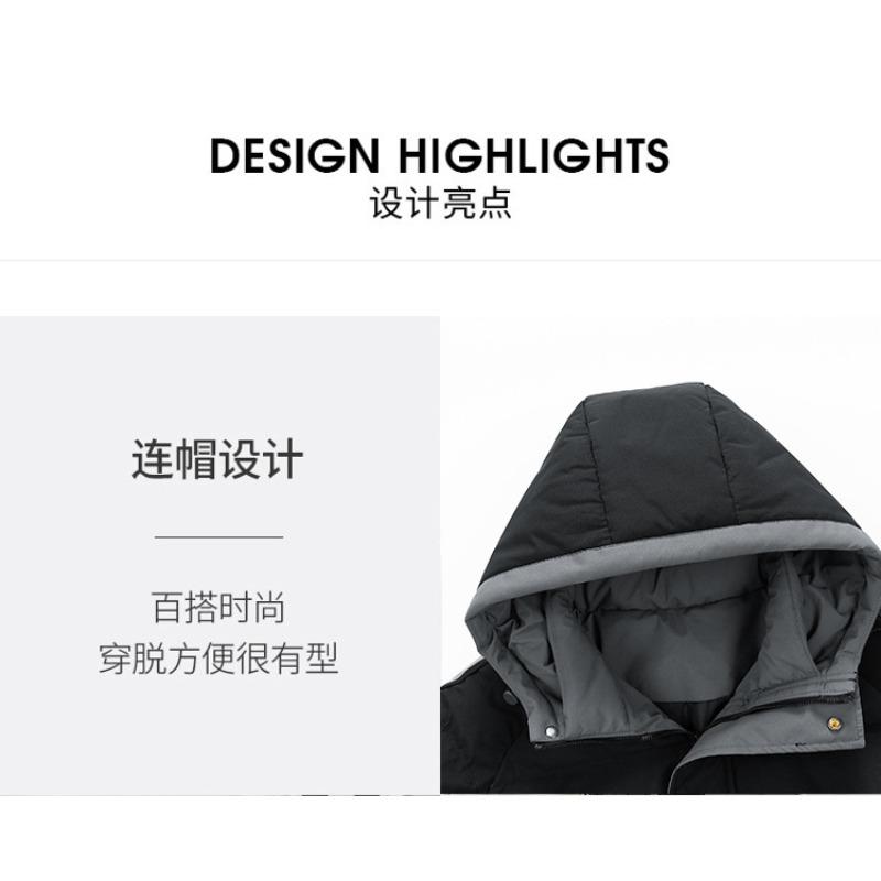 Casual down cotton jacket men's autumn and winter new young and middle-aged Hong Kong style cotton jacket loose plus size hooded cotton jacket