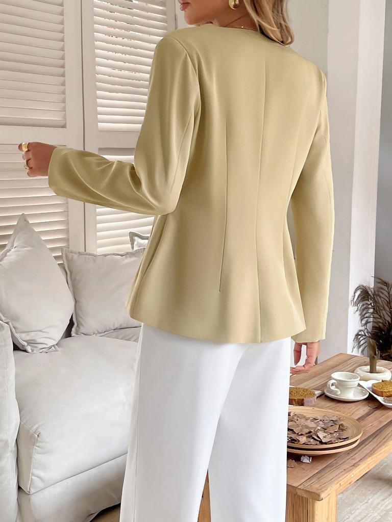 2025 Autumn/Winter European & American Elegant Long-Sleeve Buttoned Women's Suit Jacket