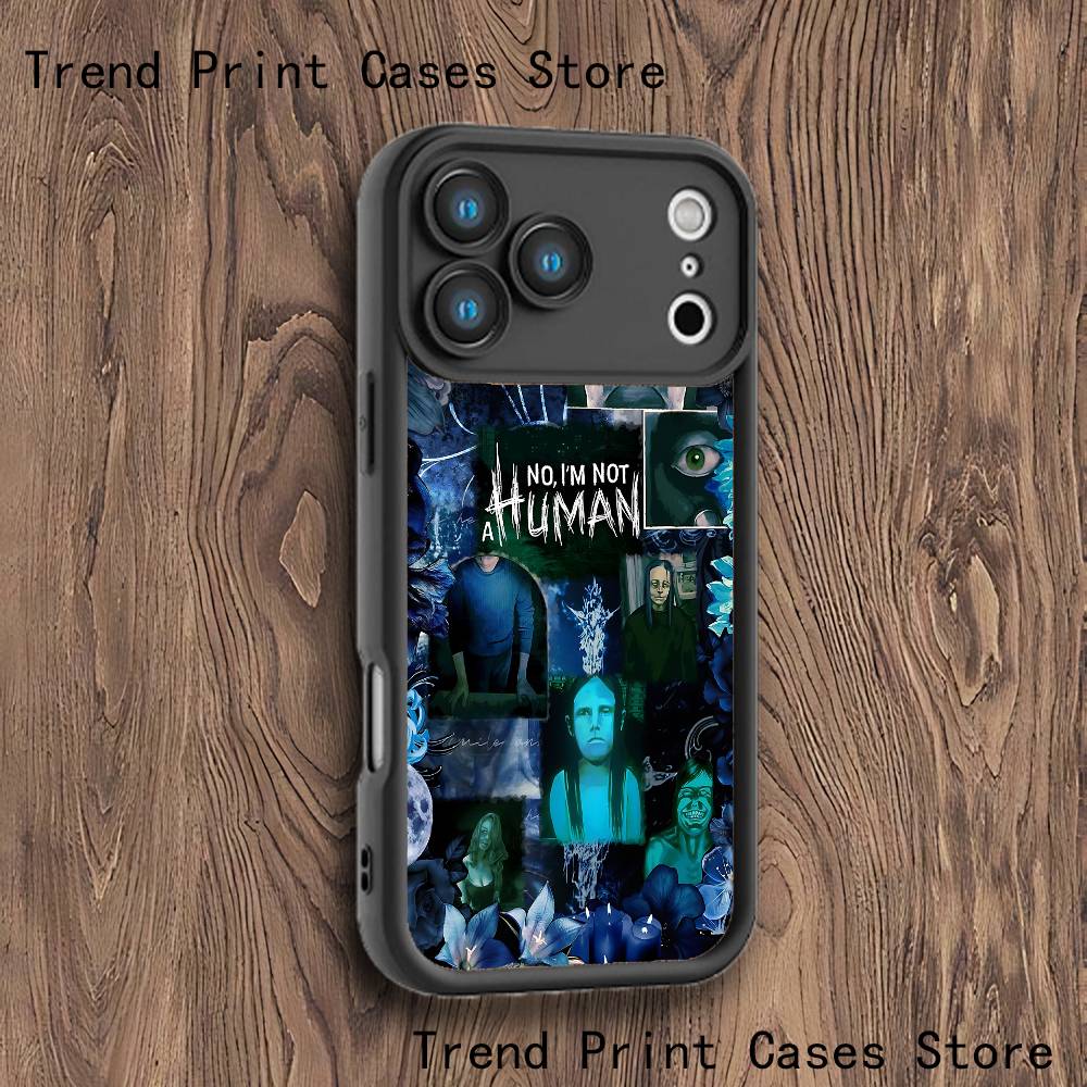 No Im Not a H-Human Phone Case For iPhone 17,16,15,14,13,12,11,Pro,Max,Plus,X,XS,SE4,E,Mini Black Thickened border Case