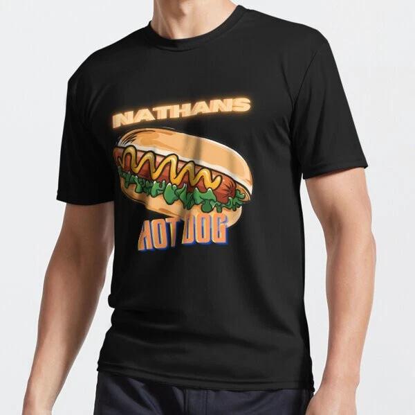 

Nathans Hot Dog Active T-Shirt1 Funny Size Mode American T-shirt 3XL