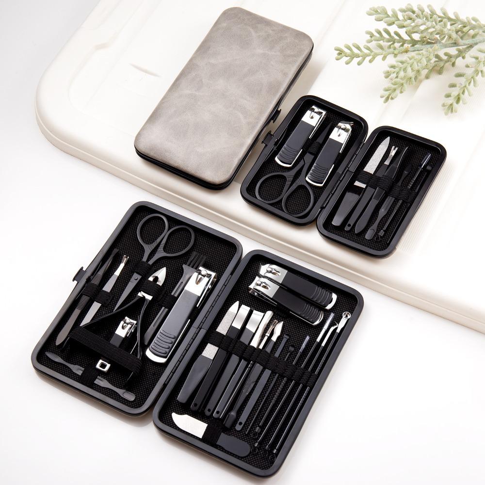 13/24pcs Anti-slip Design Stainless Steel Nail Clipper Set Sharp Pedicure Tool Kit  Facial Treatment
