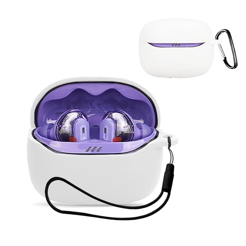 

For JBL TUNE BEAM 2 case protective case cover [KONXISA] wireless earphones silicon material easy to wear Shockproof waterproof dustproof washable