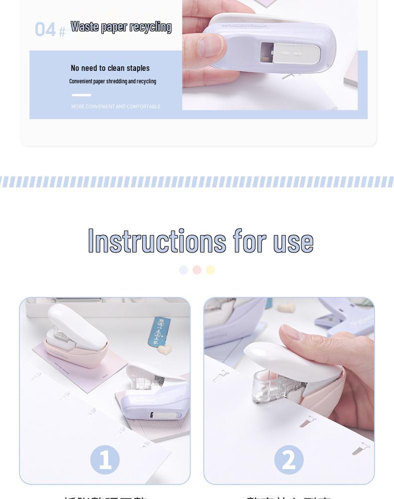 KedeYou Needle-Free Stapler: Safe, Durable Journaling Tool for Students & Office Use.