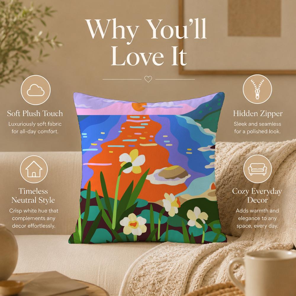 Art G-Geometric LandscapeS Cushion Cover Double-Sided Printed Pillow Cover Hypoallergenic Dust-Mite Proof