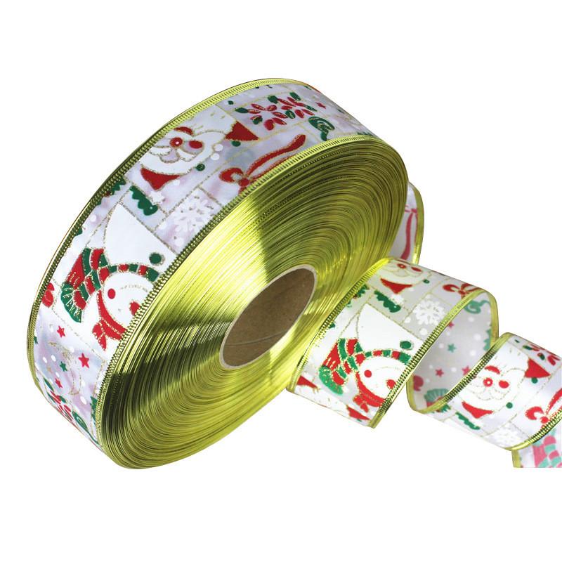 Premium 2 Meter Festive Santa Snowman Christmas Ribbon For Holiday Tree Decorations