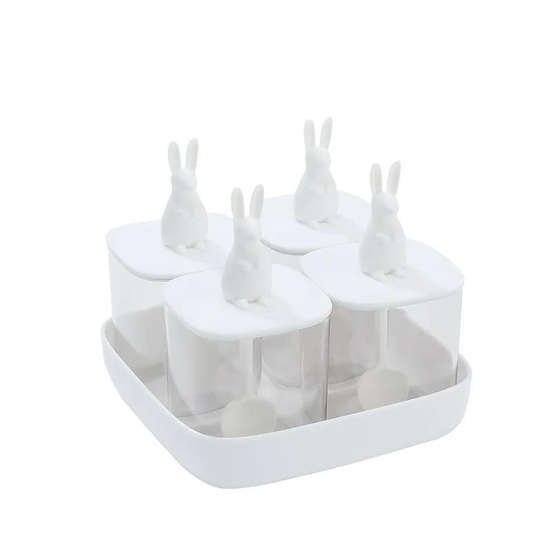 Kitchen Seasoning Jar Box Seasoning Case Sugar Bowl Cartoon Rabbit/Mouse Spoon Cover Animal Condiment Bottle Combination Set