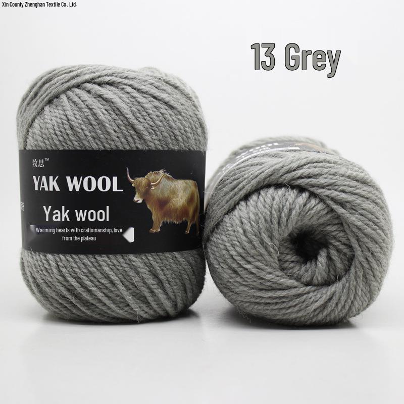 Yak Wool 3-Ply Hand-Knitted Medium-Thick Yarn for Sweaters, Coats, Scarves, and Hats (DIY).