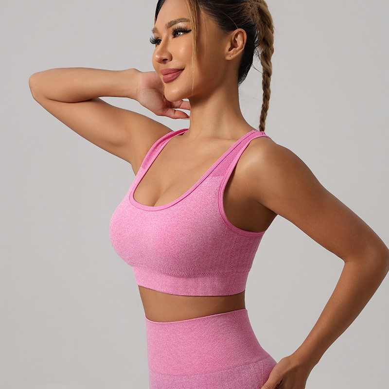 European and American Style Knitted Yoga Outfit Set, Sports Tank Top, High-Waisted Leggings, Peach Butt Fitness Yoga Shorts