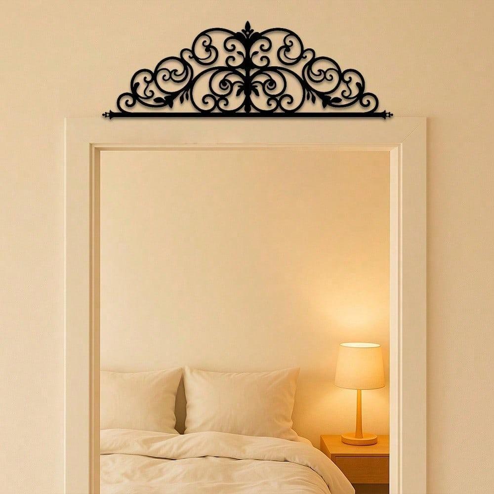 1-Piece Floral Metal Door Crown Wall Decor Home Hanging Ornament