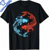Koi Fish Yin Yang TShirt Chinese Characteristic Taiji Yinyang Kung Fu Clothing Tops Women Unisex Clothes Tees Camisas