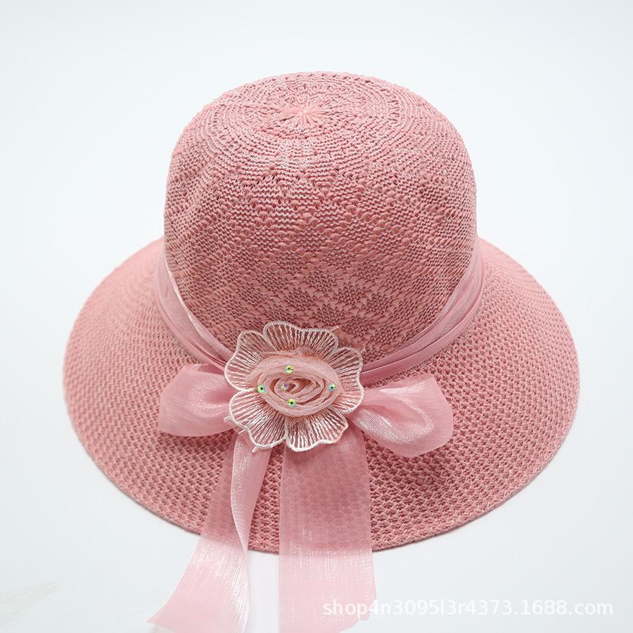 Summer straw hat big brim fashionable flower sweet seaside vacation beach breathable sun protection sun hat women's