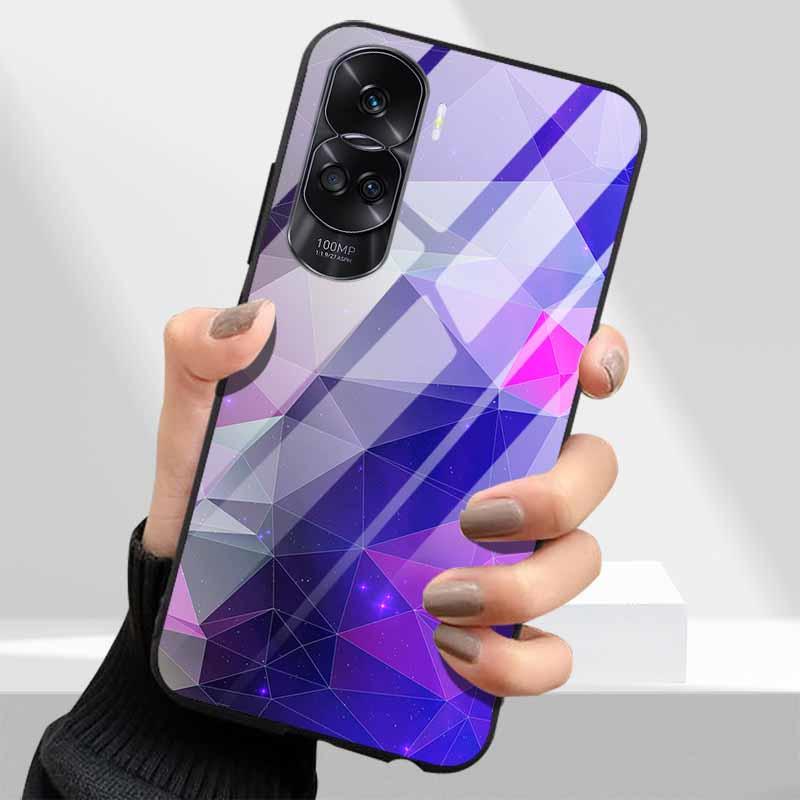Tempered Glass Hard Cover For Honor 90 Lite 5G Case Lovely Marble Funda Coque For Honor 90 Pro Honor90 90Lite 90Pro Phone Shells