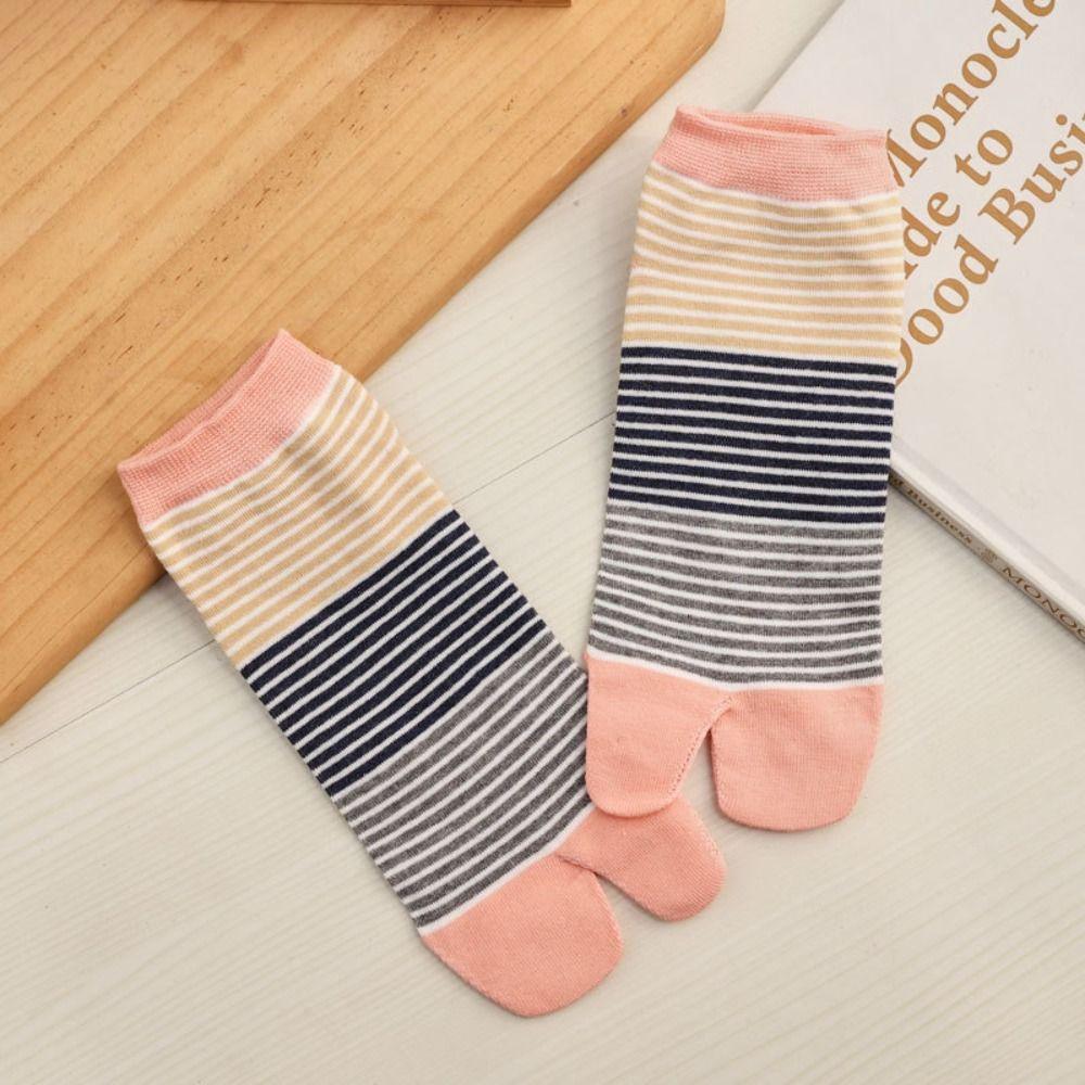 3Pairs Breathable Two Toe Tube Socks Sweat Absorption Toe Separator Socks  Slippers